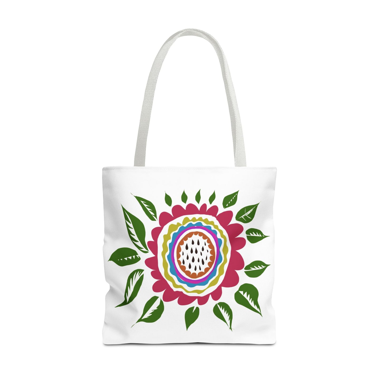 Flower Tote Bag Stay Wonderful World Block Print Inspired