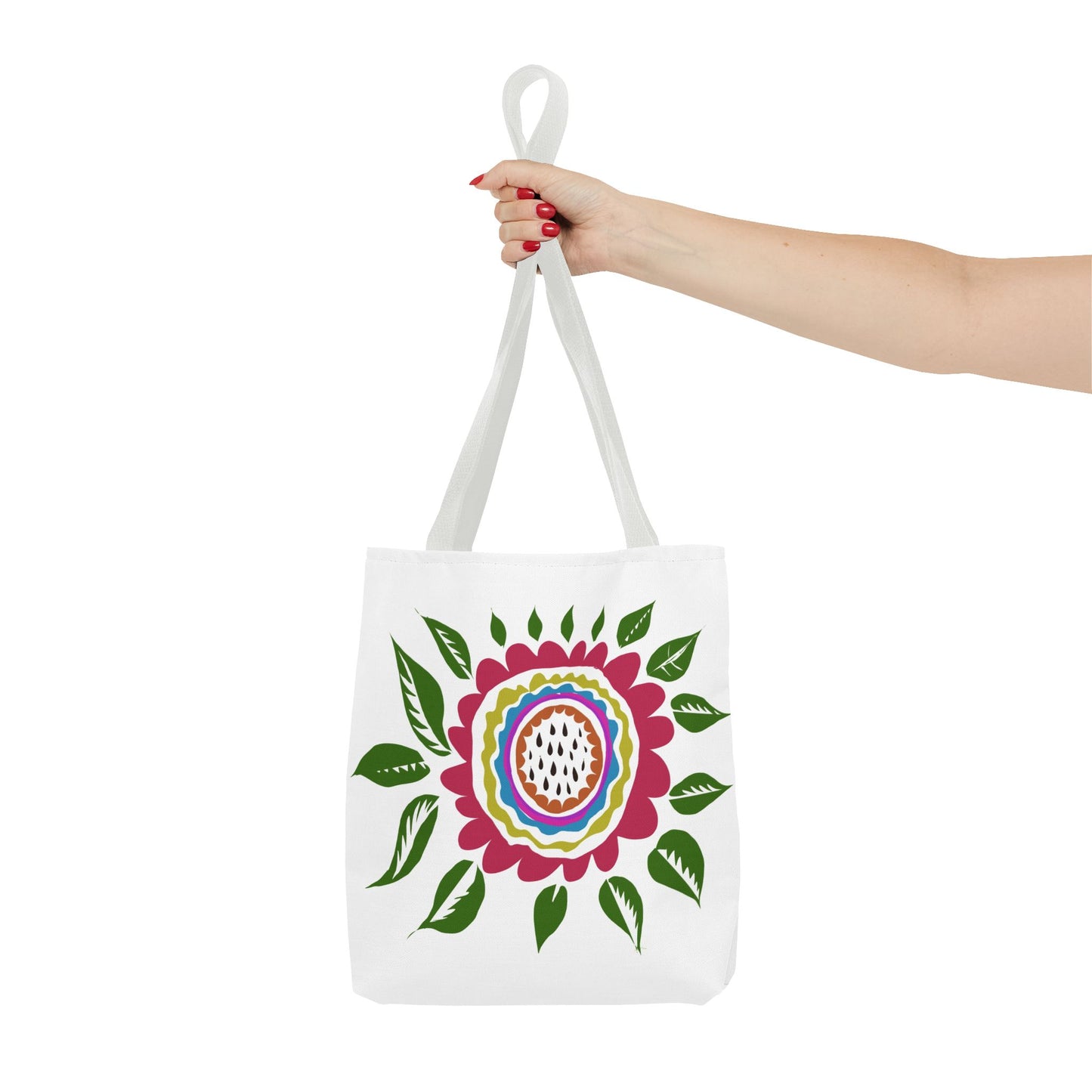 Flower Tote Bag Stay Wonderful World Block Print Inspired