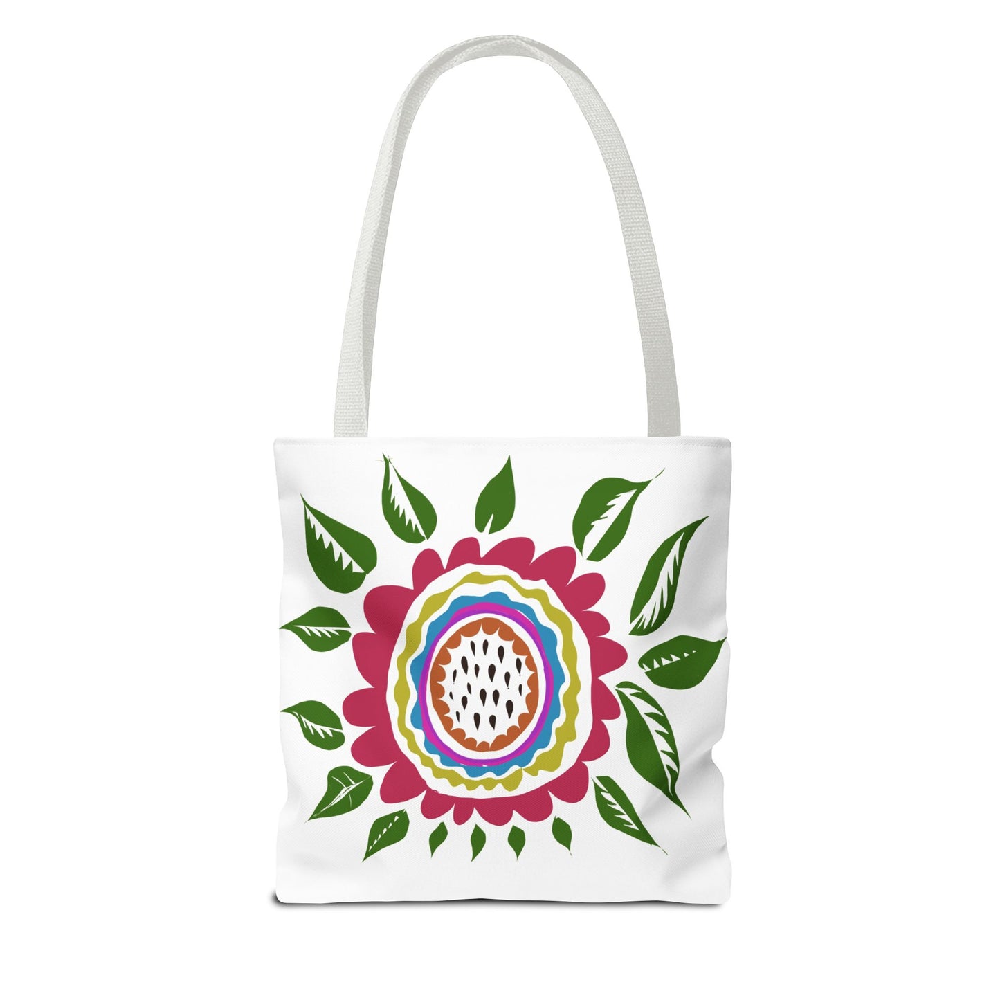 Flower Tote Bag Stay Wonderful World Block Print Inspired