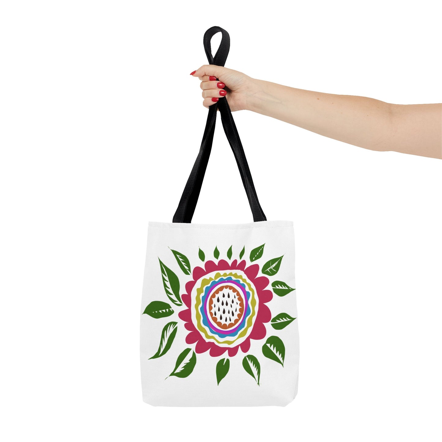 Flower Tote Bag Stay Wonderful World Block Print Inspired