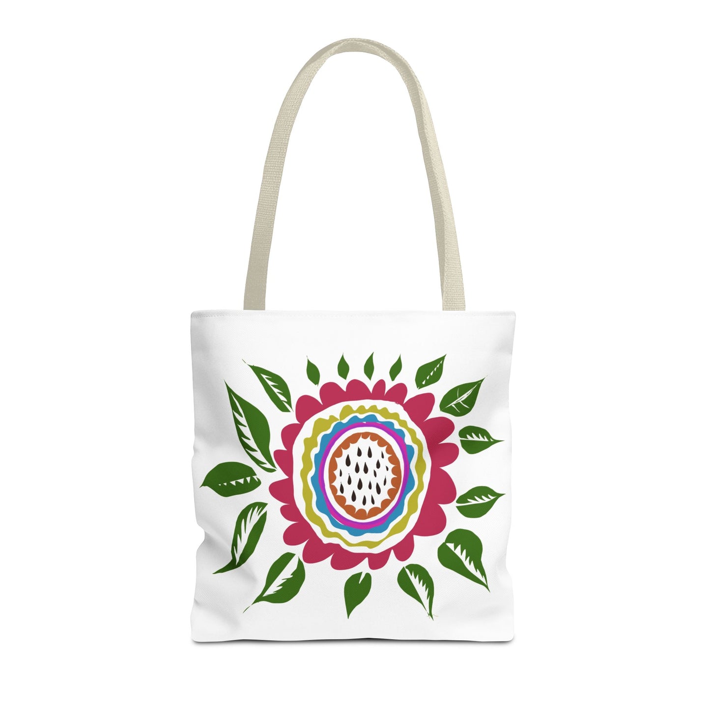 Flower Tote Bag Stay Wonderful World Block Print Inspired
