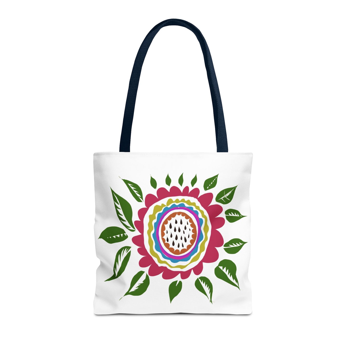 Flower Tote Bag Stay Wonderful World Block Print Inspired