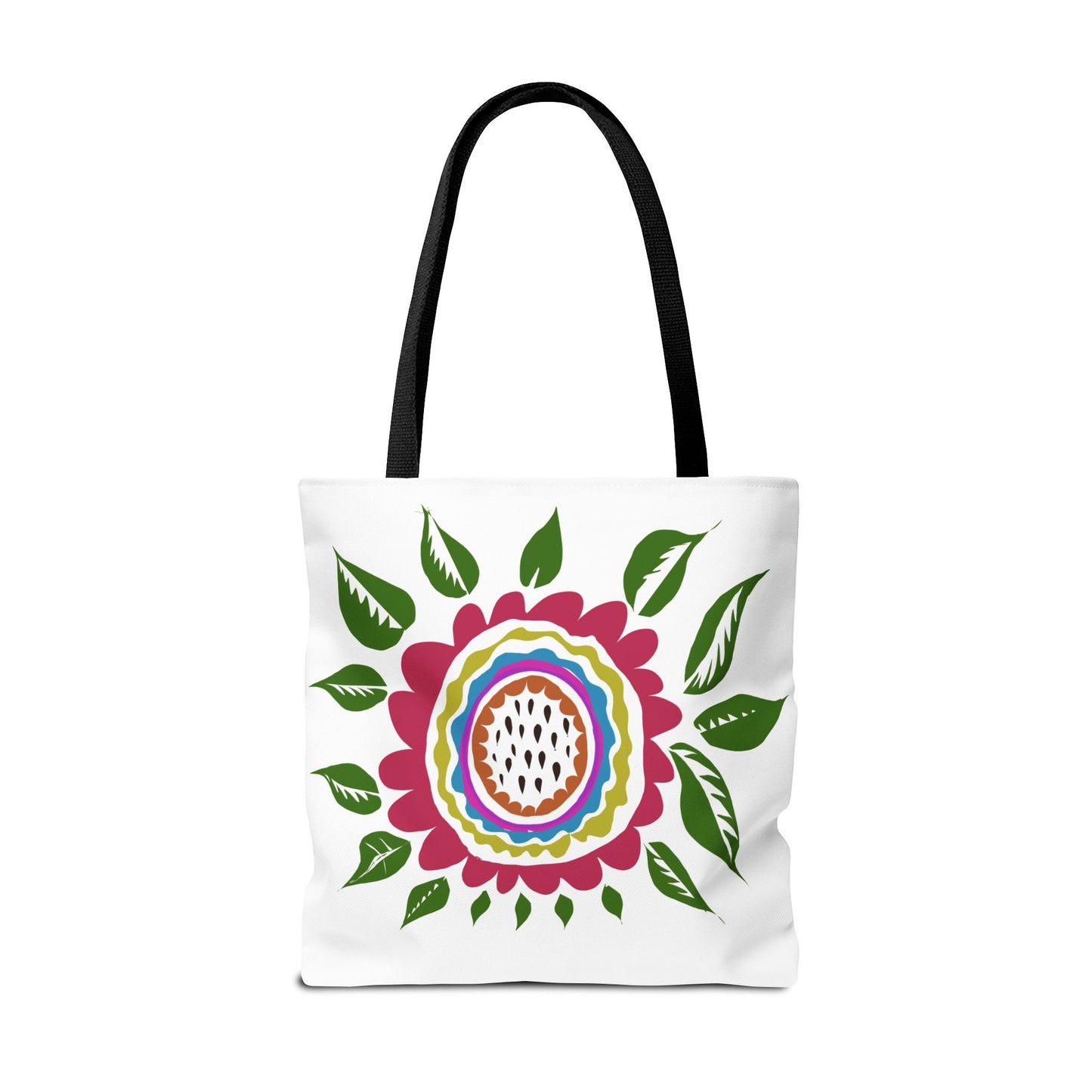 Flower Tote Bag Stay Wonderful World Block Print Inspired