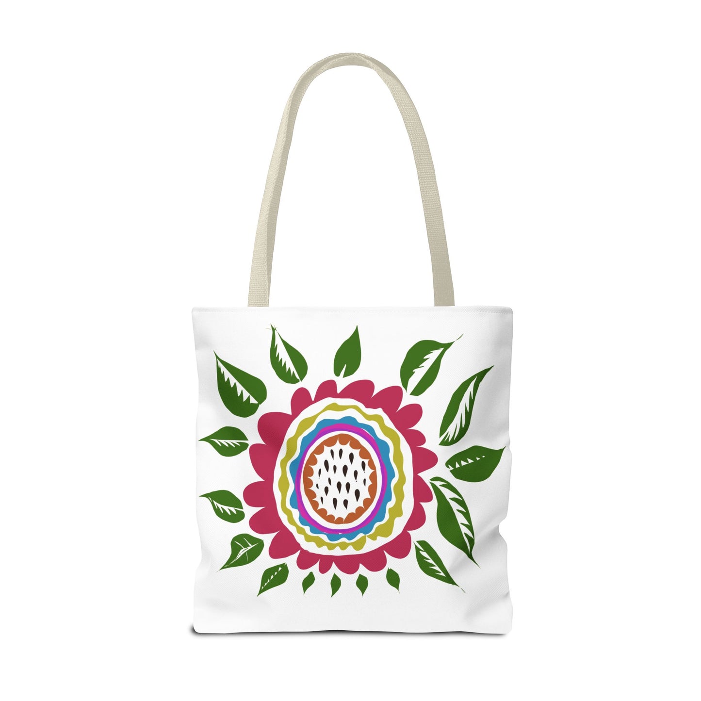 Flower Tote Bag Stay Wonderful World Block Print Inspired