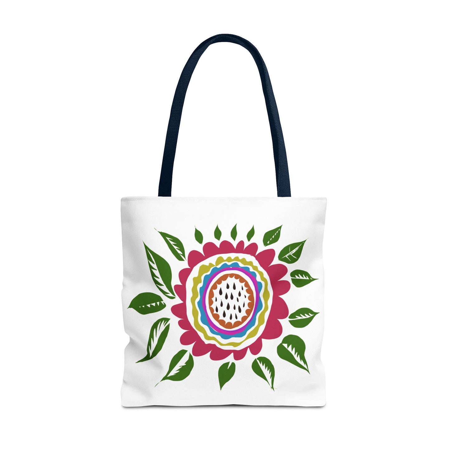 Flower Tote Bag Stay Wonderful World Block Print Inspired
