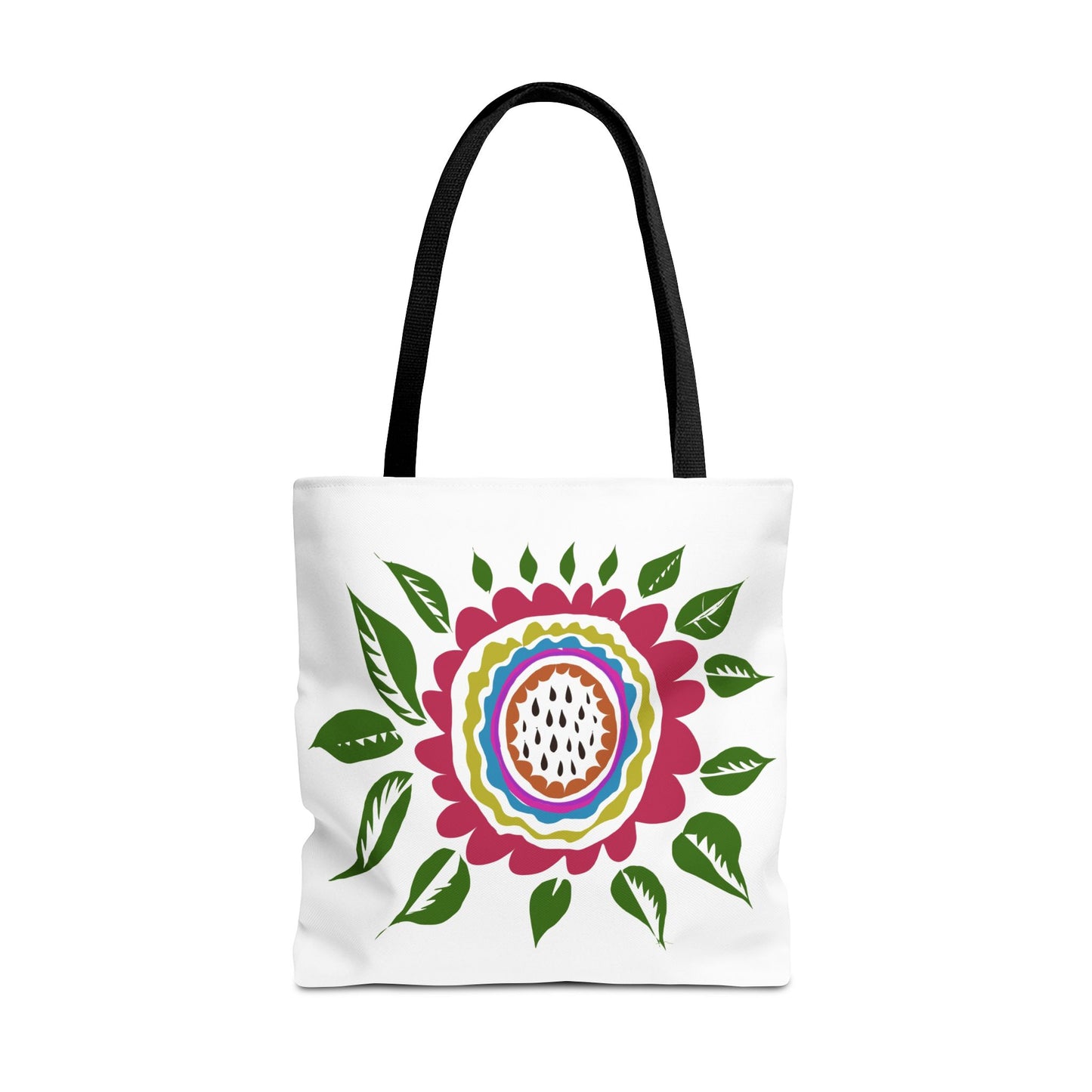 Flower Tote Bag Stay Wonderful World Block Print Inspired