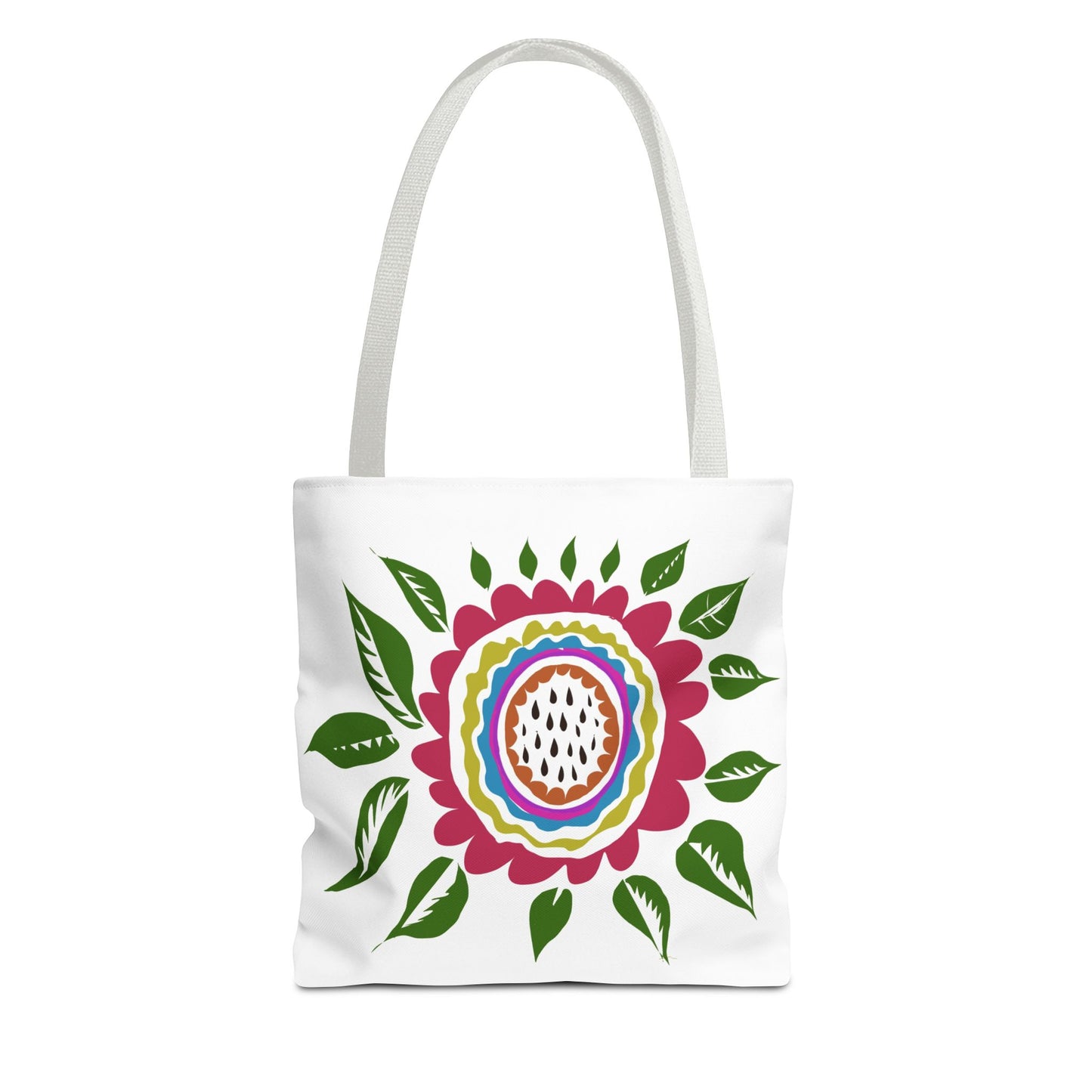 Flower Tote Bag Stay Wonderful World Block Print Inspired