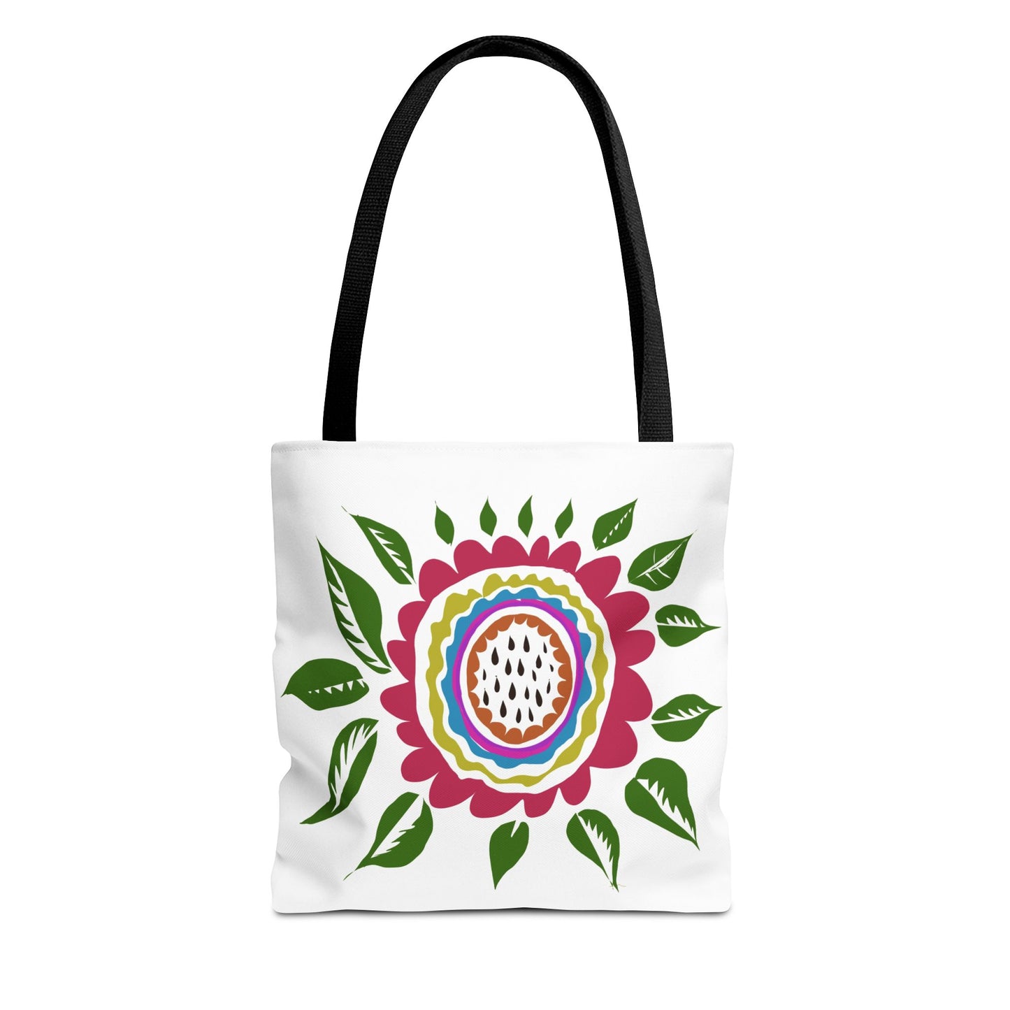 Flower Tote Bag Stay Wonderful World Block Print Inspired