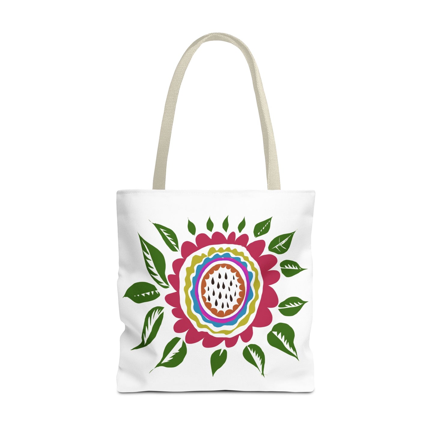 Flower Tote Bag Stay Wonderful World Block Print Inspired