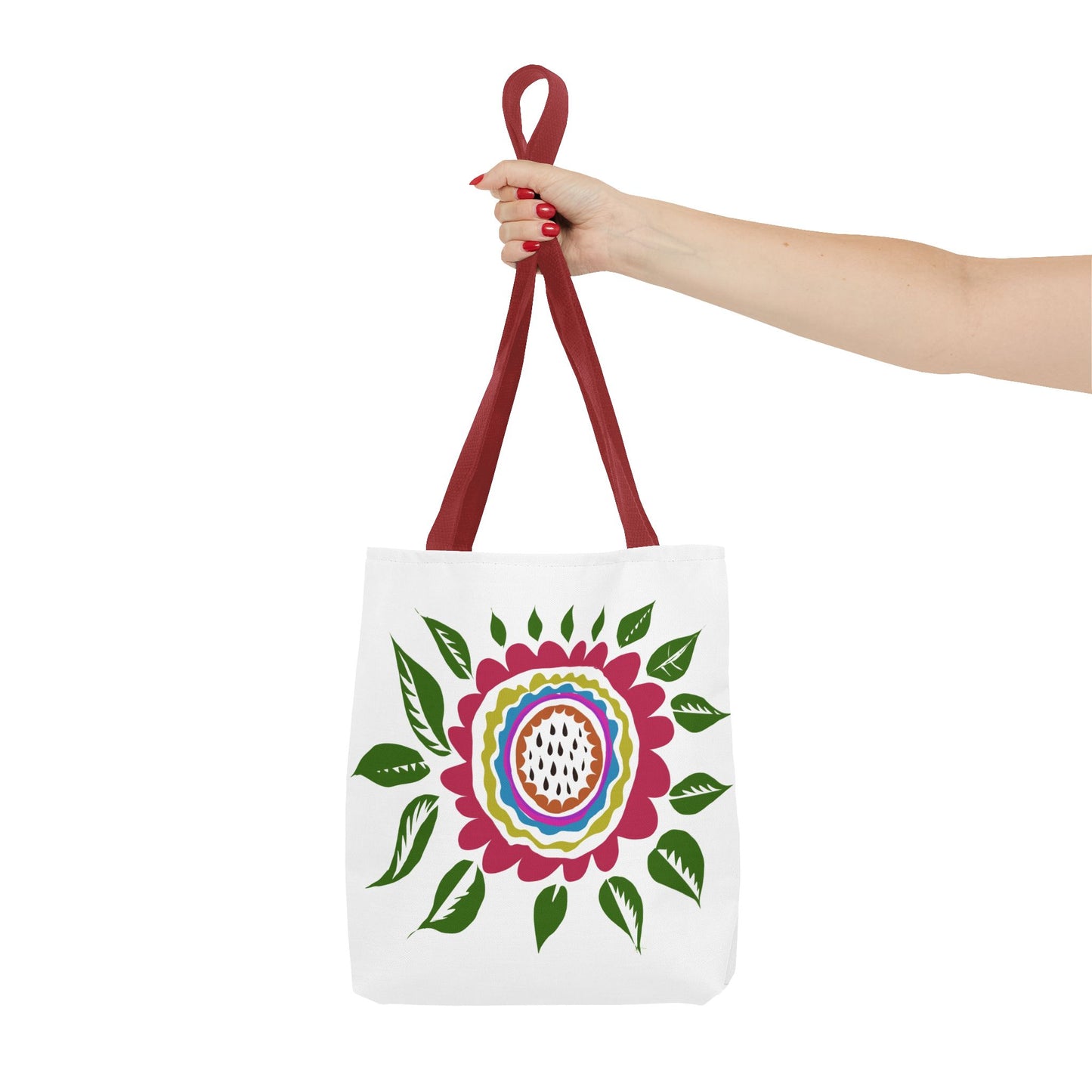 Flower Tote Bag Stay Wonderful World Block Print Inspired