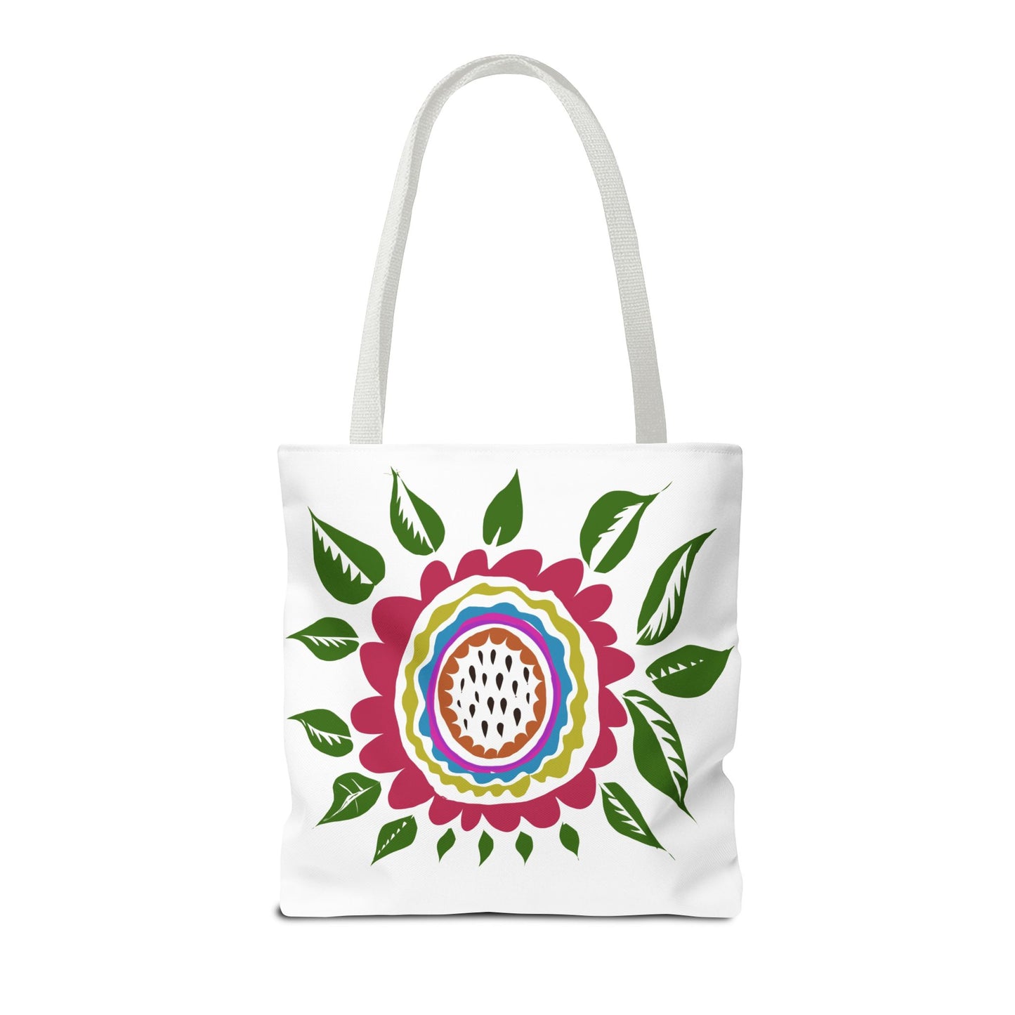 Flower Tote Bag Stay Wonderful World Block Print Inspired
