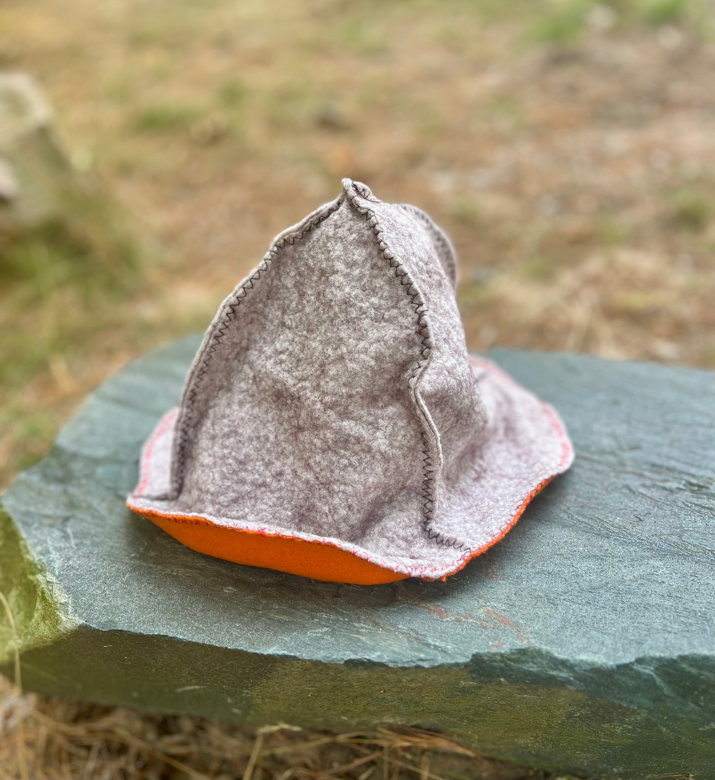 Hunter’s Orange Sauna Hat / Banya Bonnet / Finnish Sauna Hat