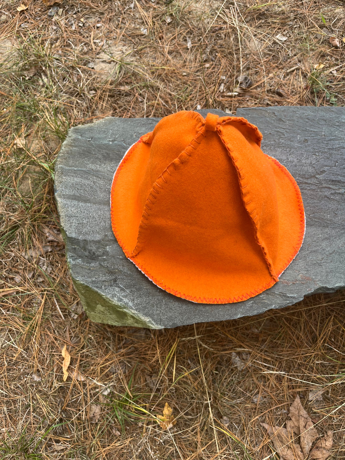 Hunter’s Orange Sauna Hat / Banya Bonnet / Finnish Sauna Hat