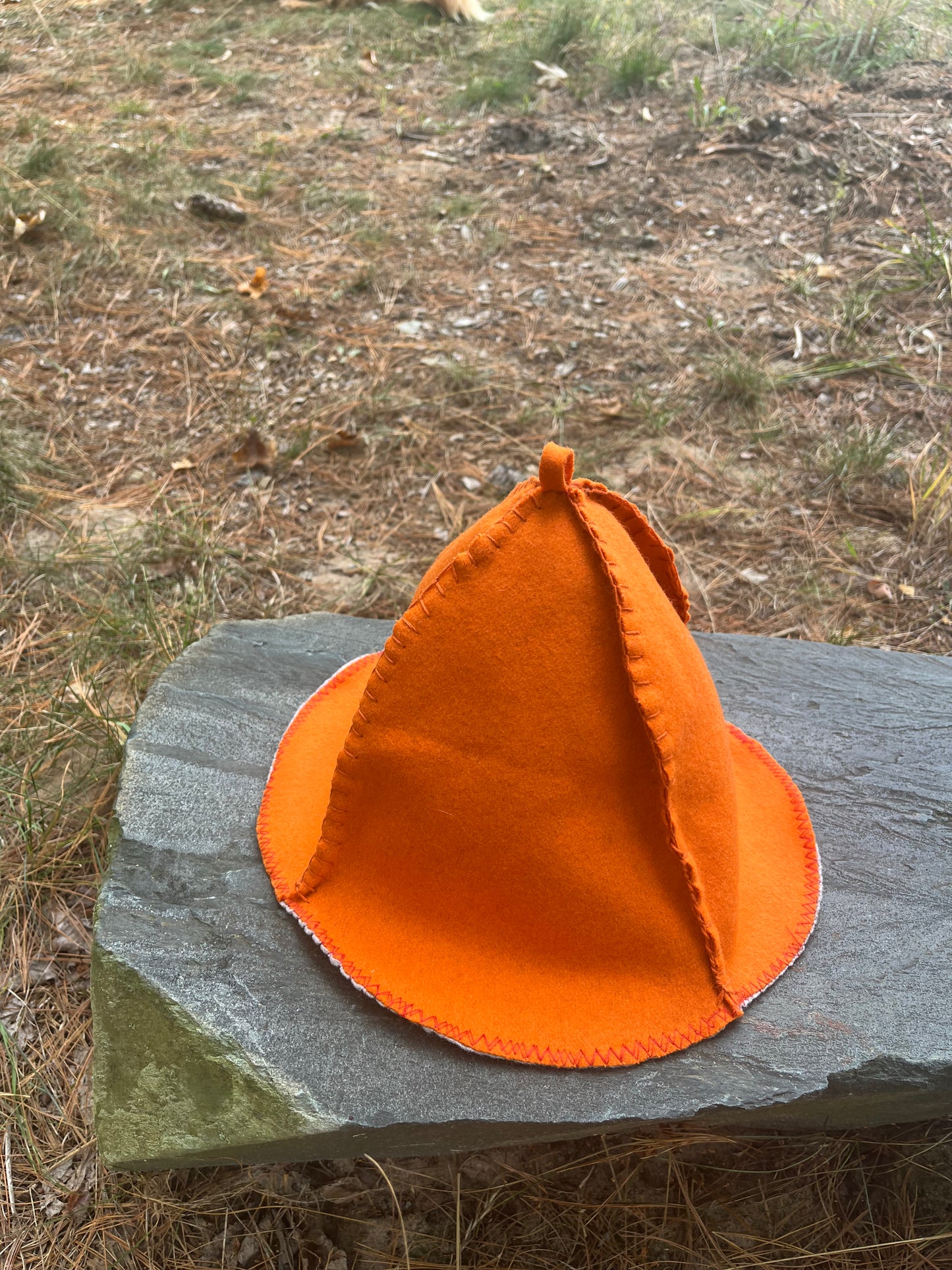 Hunter’s Orange Sauna Hat / Banya Bonnet / Finnish Sauna Hat