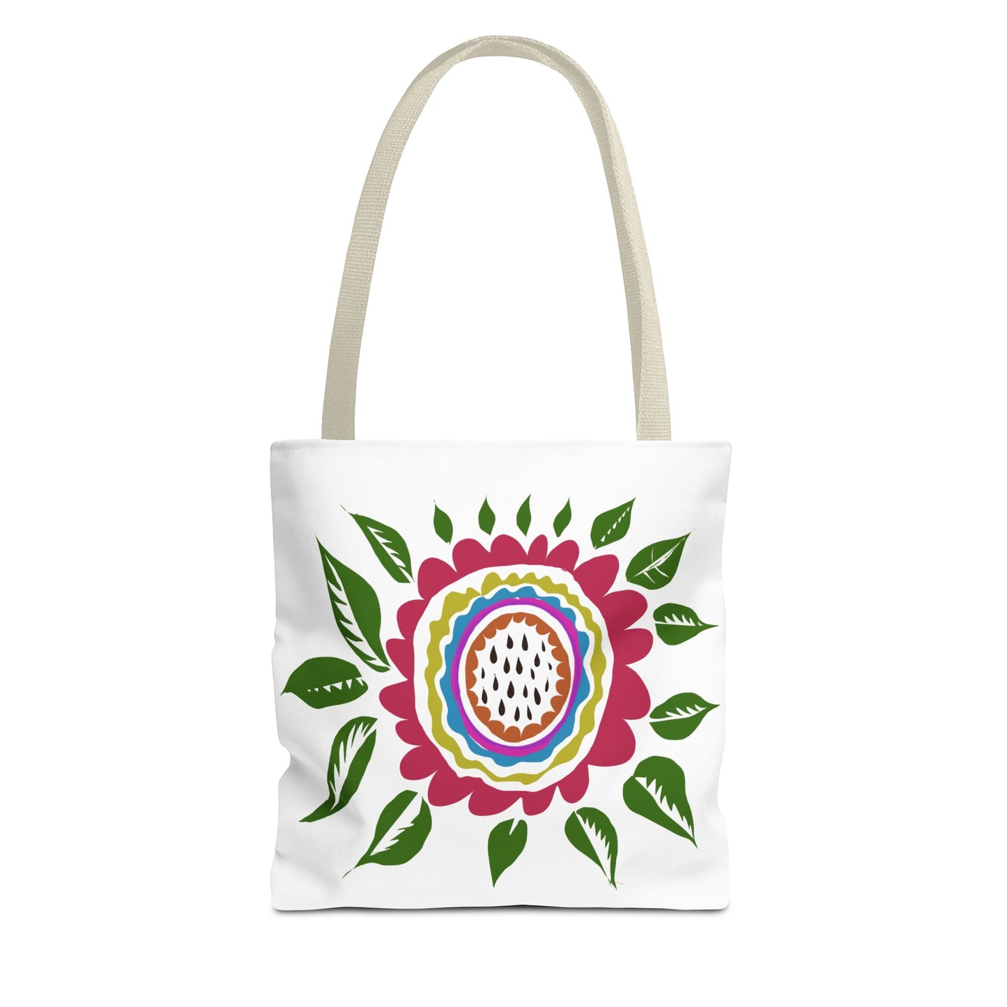 Flower Tote Bag  Stay Wonderful World Block Print Inspired