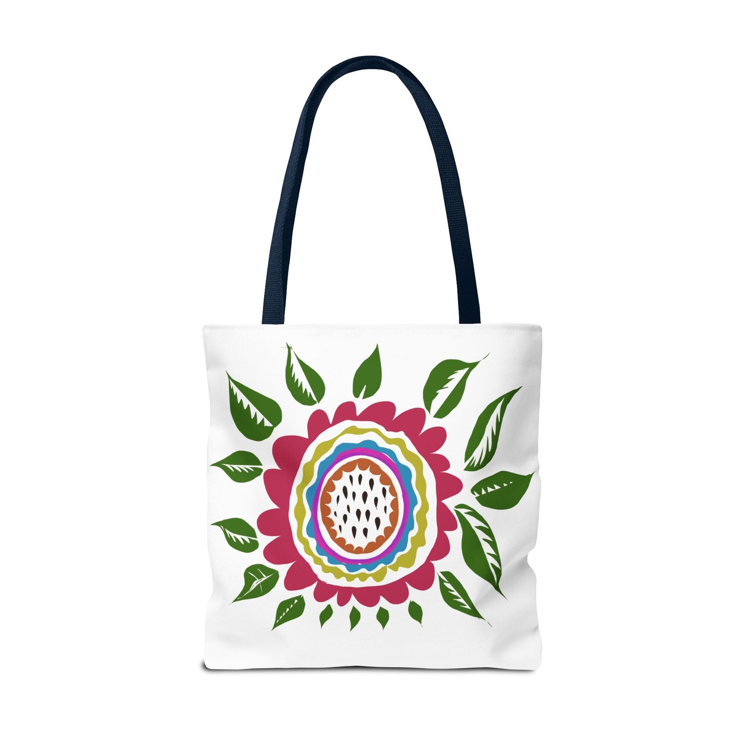 Flower Tote Bag  Stay Wonderful World Block Print Inspired