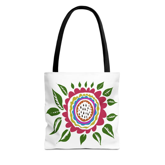 Flower Tote Bag  Stay Wonderful World Block Print Inspired
