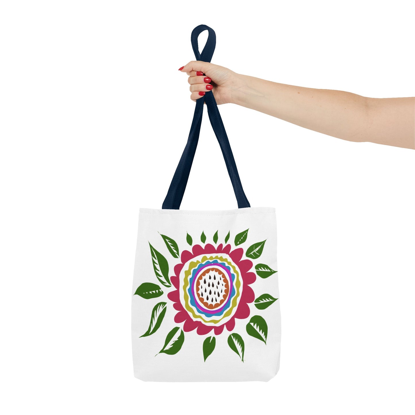 Flower Tote Bag  Stay Wonderful World Block Print Inspired