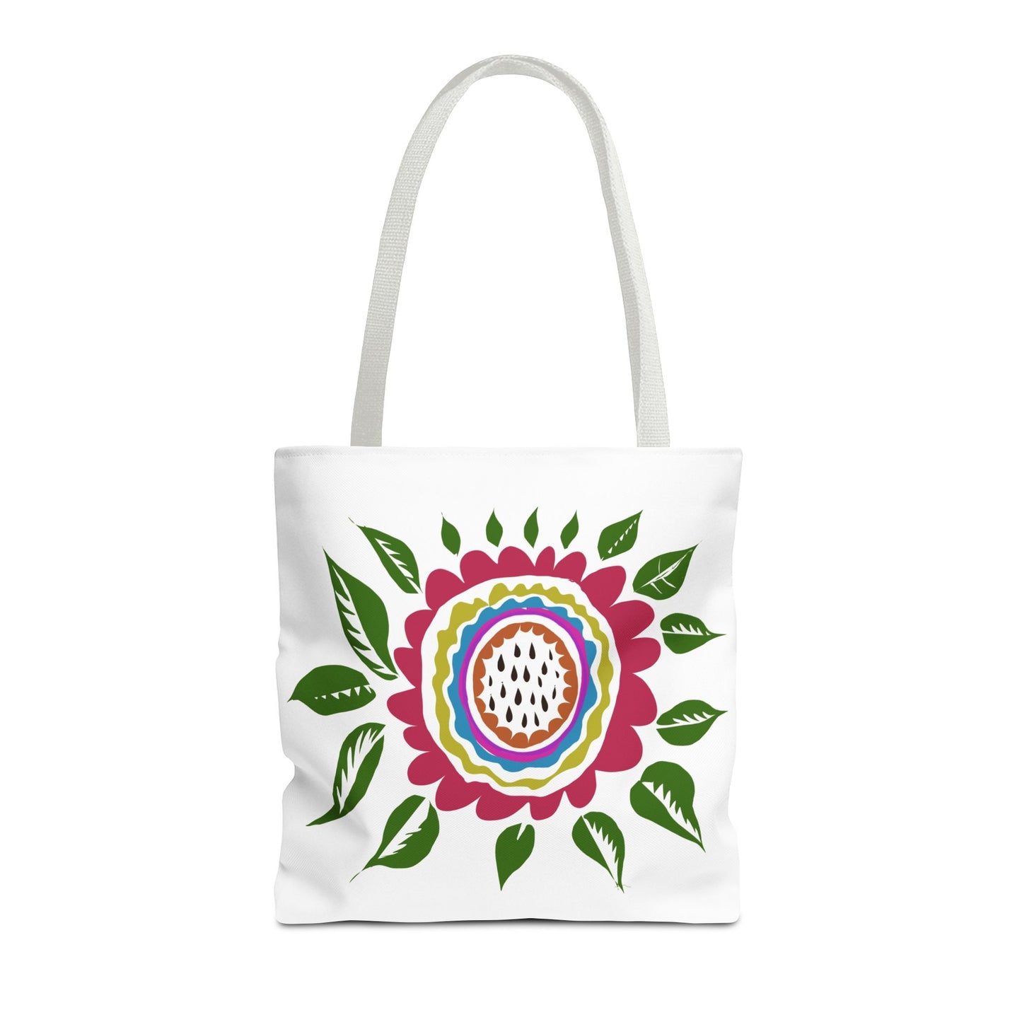 Flower Tote Bag  Stay Wonderful World Block Print Inspired