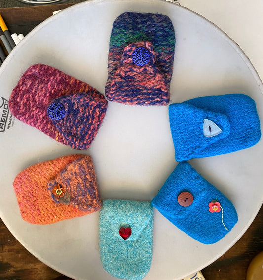 Small Felted Embroidered Gift Pouches